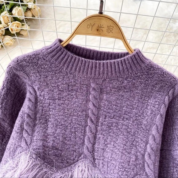 #175 Mink Cashmere Knitted Fur Stitching Twists Pullovers Winter Soft Sweaters - Picture 11 of 15